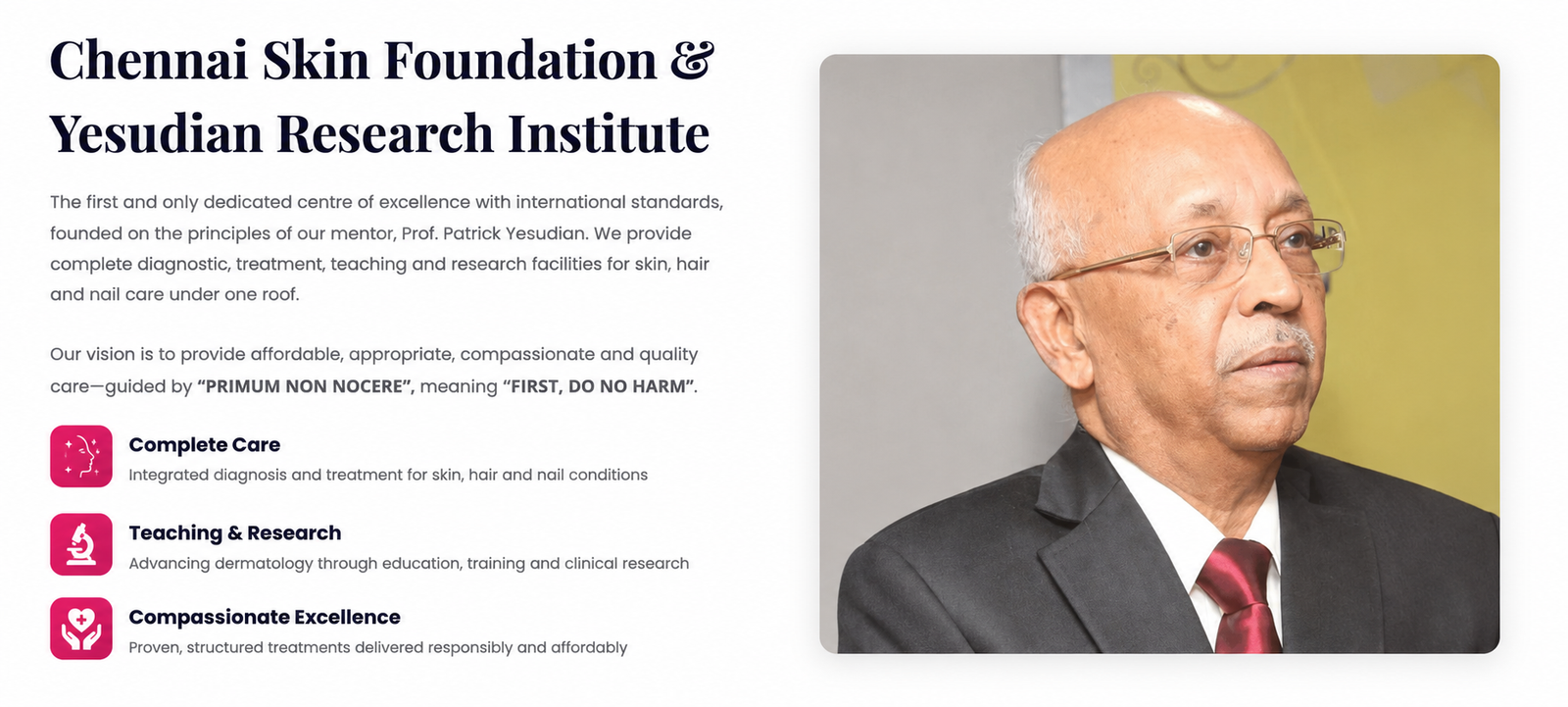Chennai Skin Foundation and Yesudian Research Institute overview